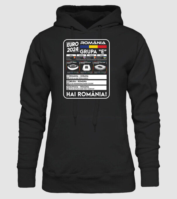 Fotbal Calendar Euro 2024 model negru pe tricou