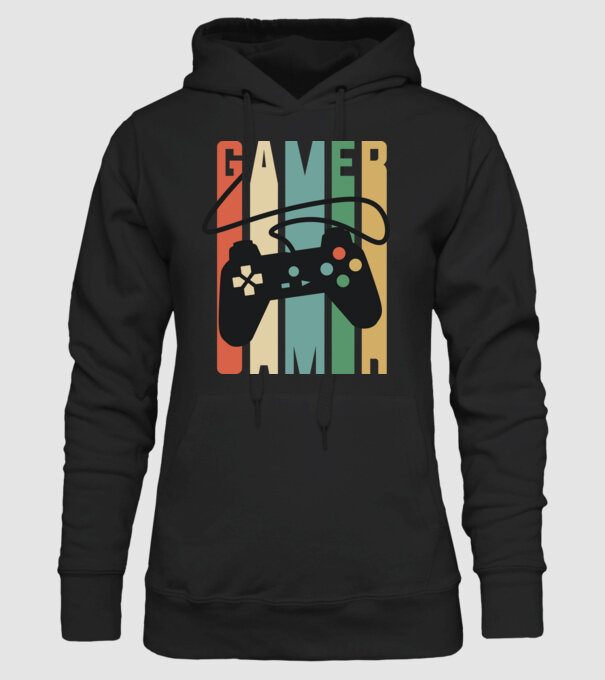 Gamer Controller model negru pe tricou