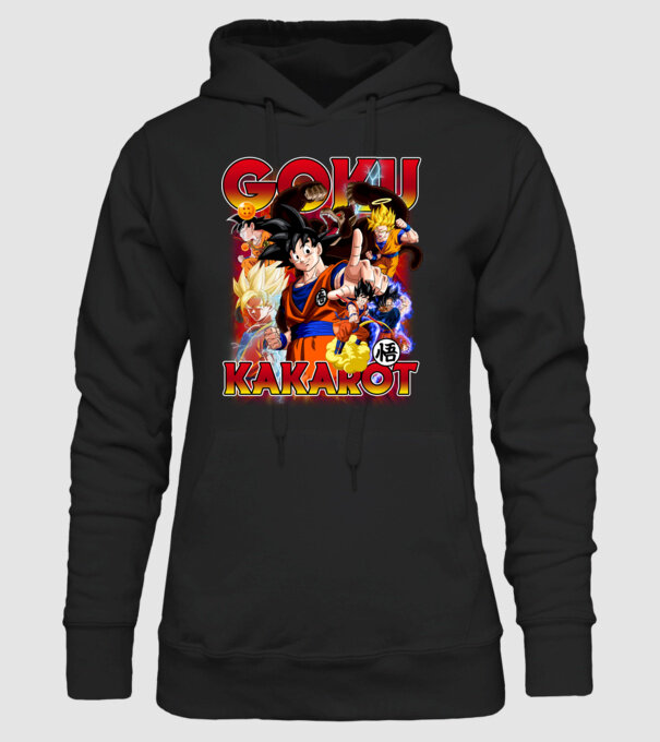 goku dragonball model negru pe tricou