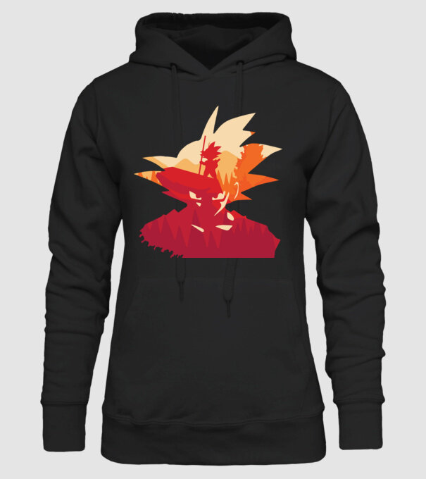 goku head model negru pe tricou