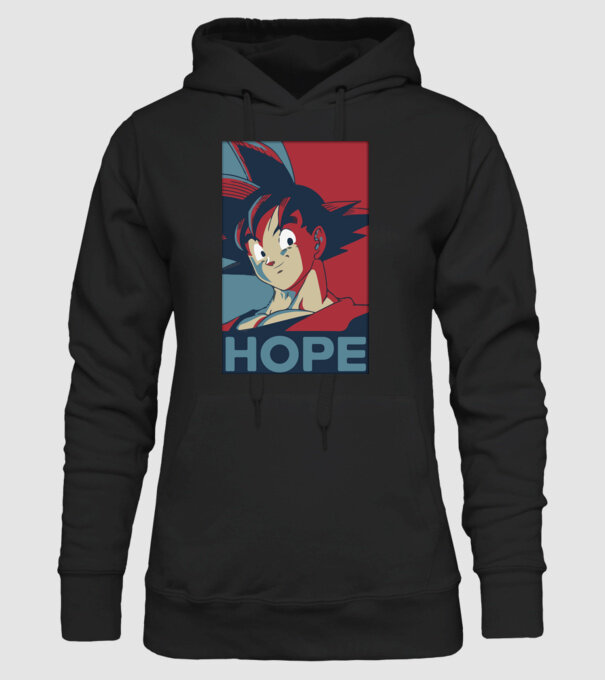 goku hope dragonball model negru pe tricou