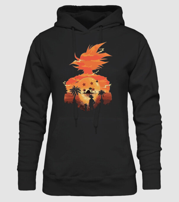 goku sunset 2 model negru pe tricou