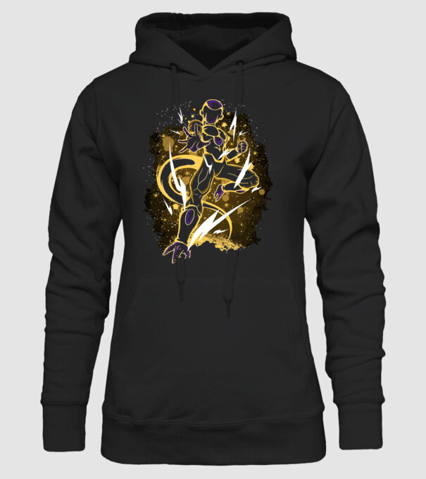 golden freeza dragonball model negru pe tricou