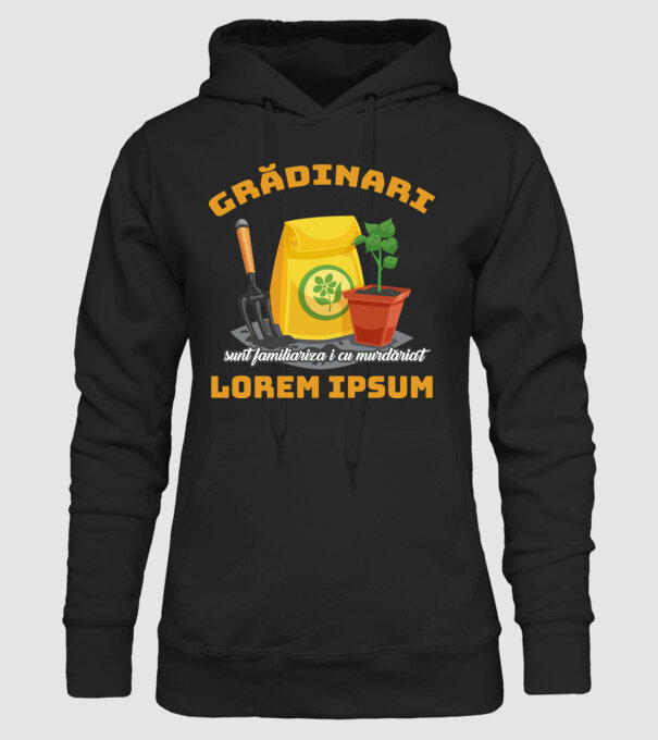 Grădinari model negru pe tricou