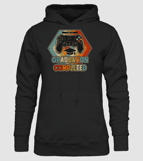 Graduation Completed model negru pe tricou