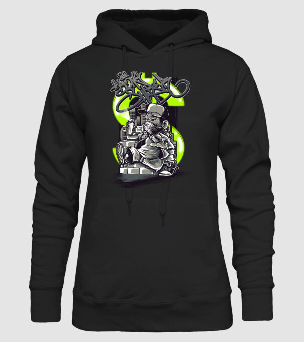 Graffiti model negru pe tricou