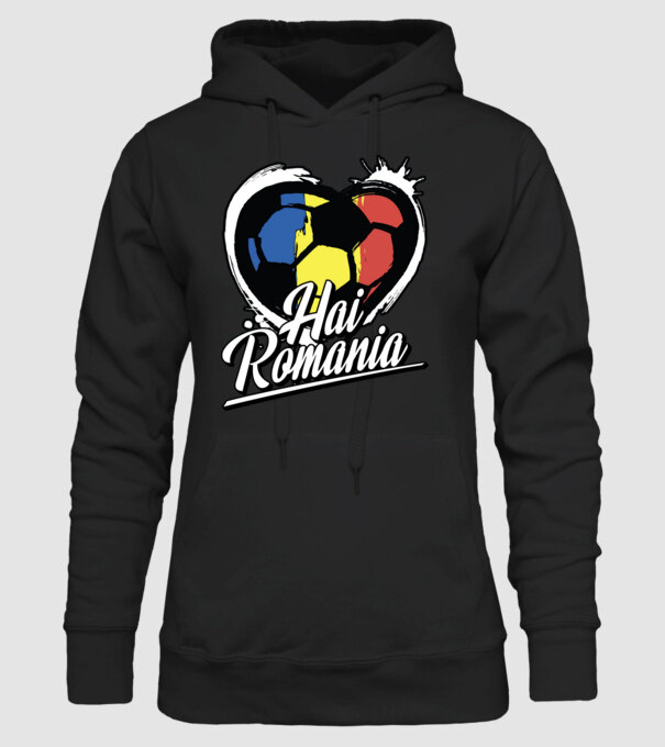 Hai romania heart model negru pe tricou