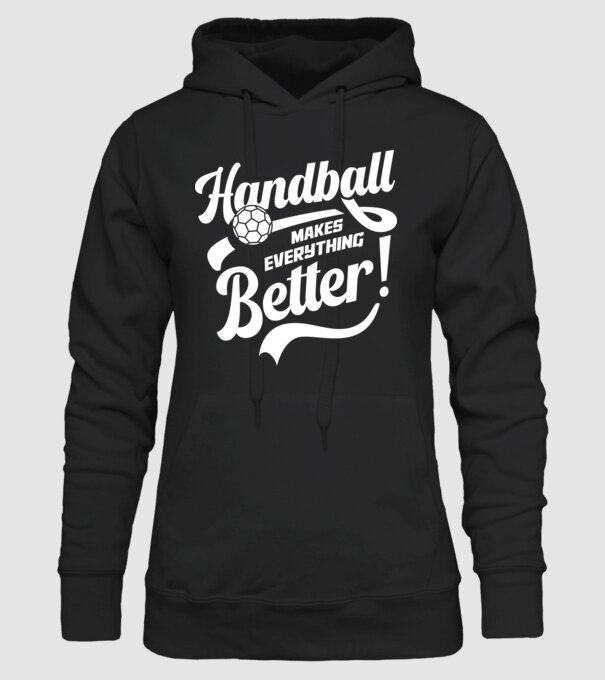 Handball makes everything better model negru pe tricou
