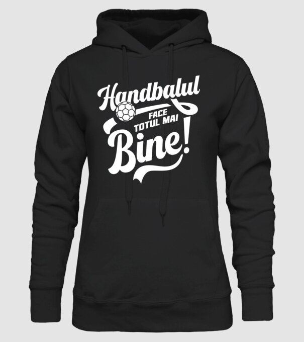 Handbalul face totul mai bine model negru pe tricou