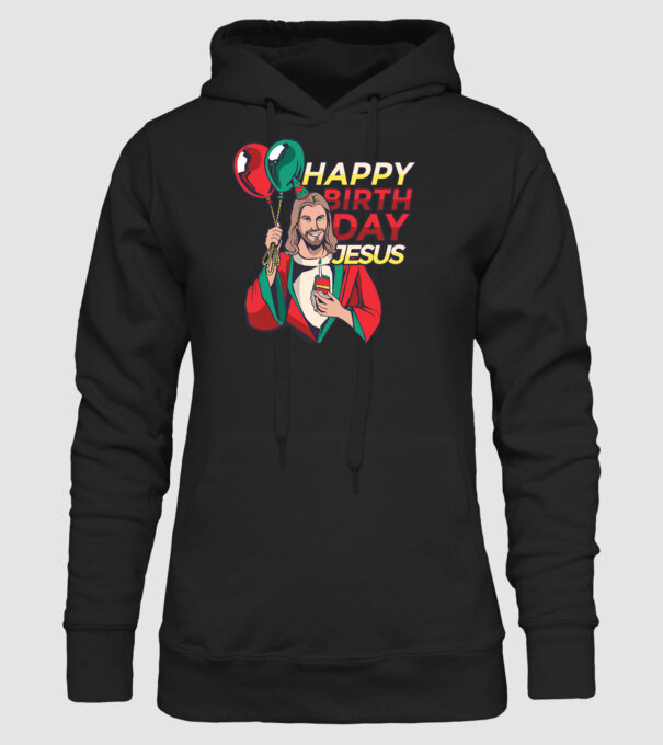 Happy Birtday Jesus! model negru pe tricou