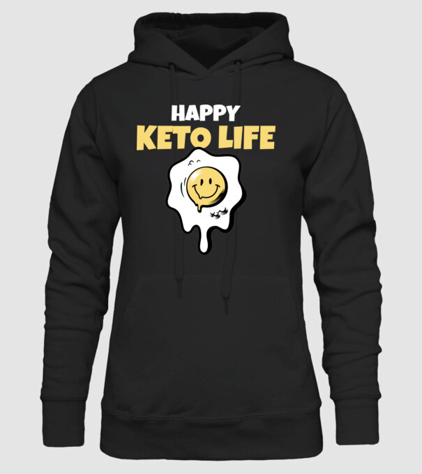 HAPPY KETO LIFE model negru pe tricou