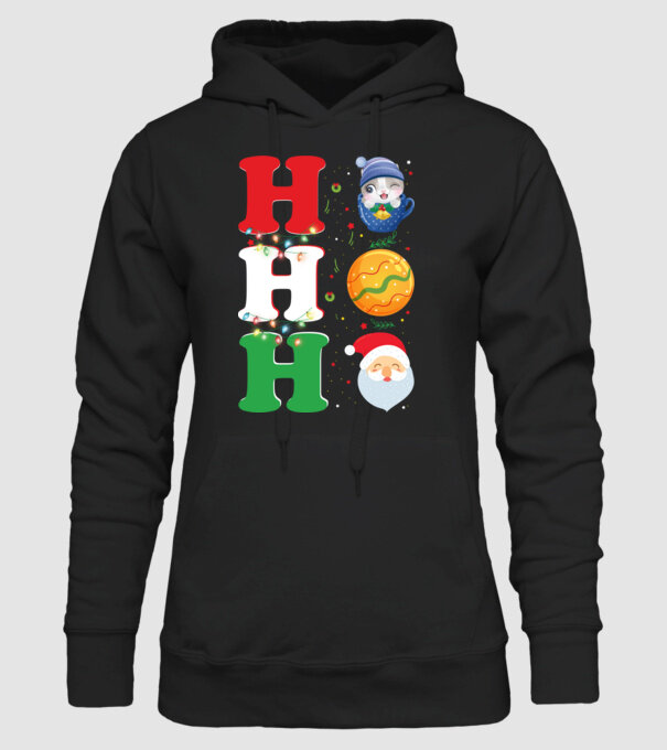 Ho-ho-ho christmas model negru pe tricou