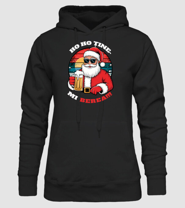 Ho ho ține mi berea! Negru model negru pe tricou