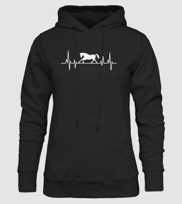 horse heartbeat model negru pe tricou
