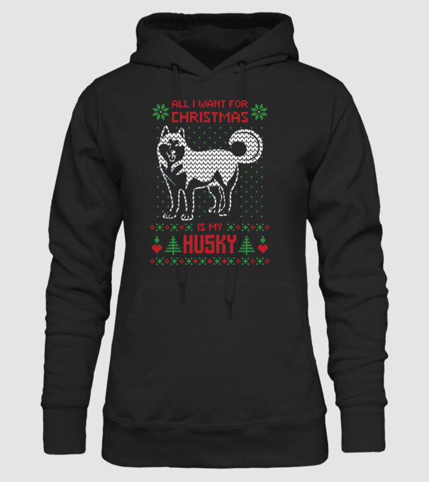 Husky model negru pe tricou