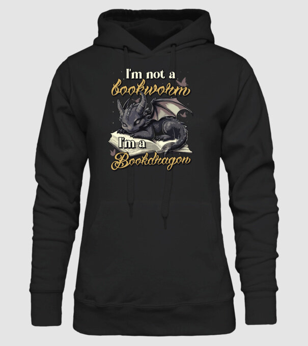 I am not a bookworm i am a bookdragon model negru pe tricou