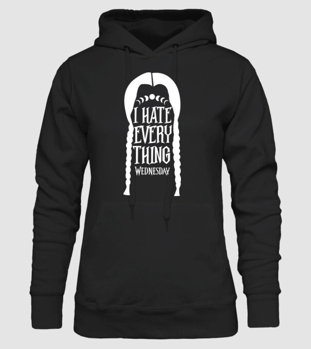 I hate everything model negru pe tricou
