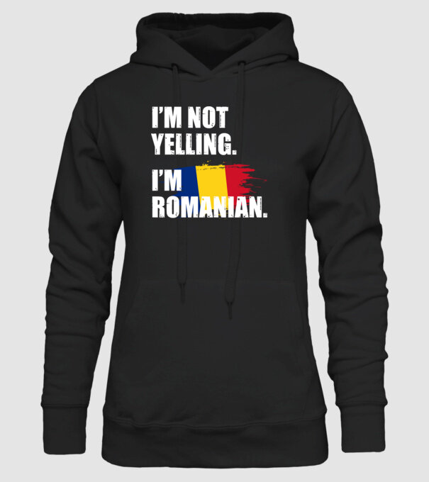 I'm not yelling model negru pe tricou