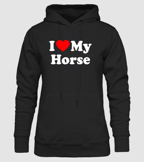 i ove my horse model negru pe tricou