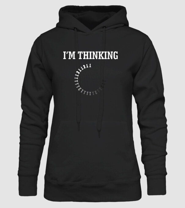 Im thinking model negru pe tricou