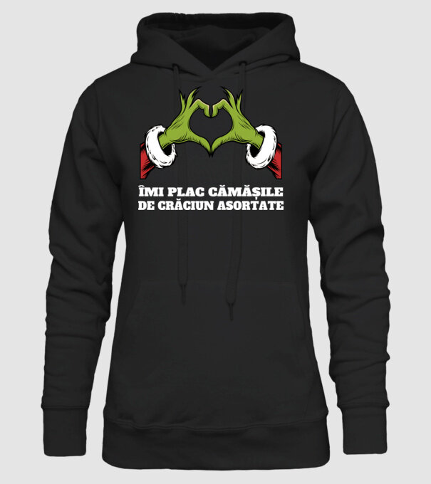 Îmi plac cămășile de crăciun asortate negru model negru pe tricou
