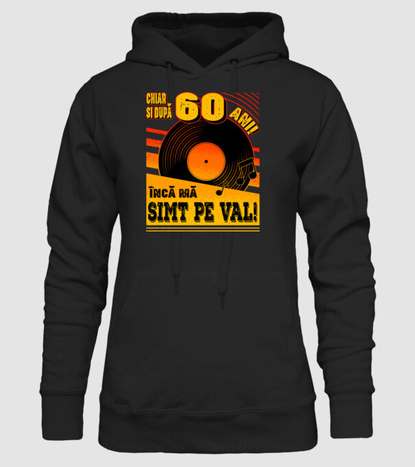 Încă mă simt pe val! 60 model negru pe tricou