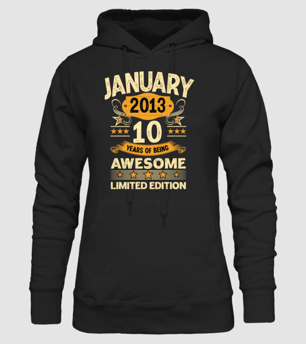 January 2013 10 years of being limited edition model negru pe tricou