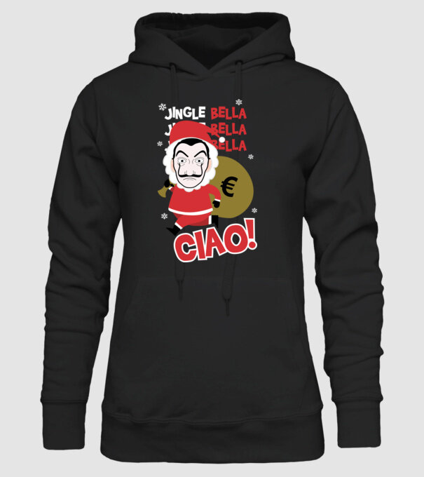 jingle bella christmas la casa de papel model negru pe tricou