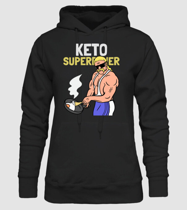 KETO SUPERPOWER model negru pe tricou