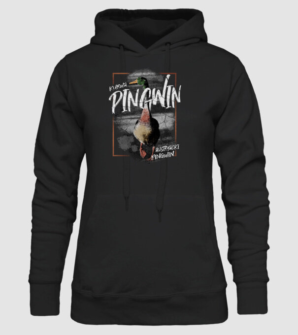 Kurwa pingwin model negru pe tricou