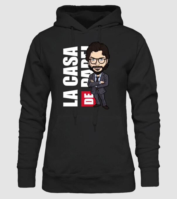 la cas de papel professor model negru pe tricou