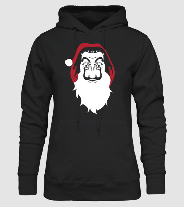 la casa de papel santa model negru pe tricou