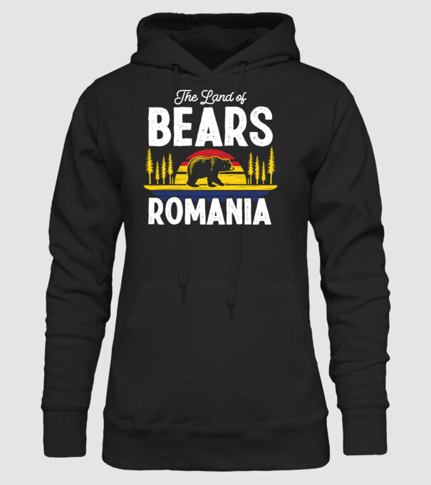Land of Bears model negru pe tricou