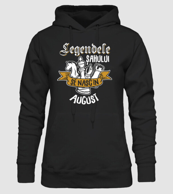 Legendele șahului se nasc în august model negru pe tricou