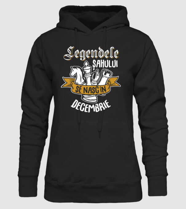 Legendele șahului se nasc în decembrie model negru pe tricou
