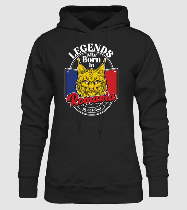 Legends are born in România october model negru pe tricou