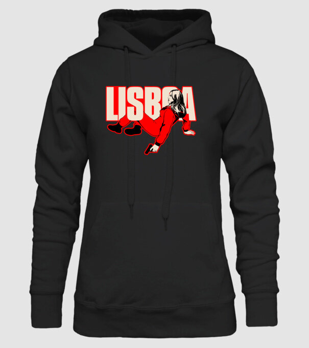 lisboa la casa de papel model negru pe tricou