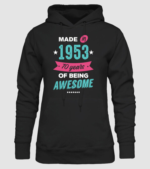 Made in 1953 model negru pe tricou
