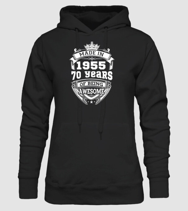 Made in awesome 1955 model negru pe tricou