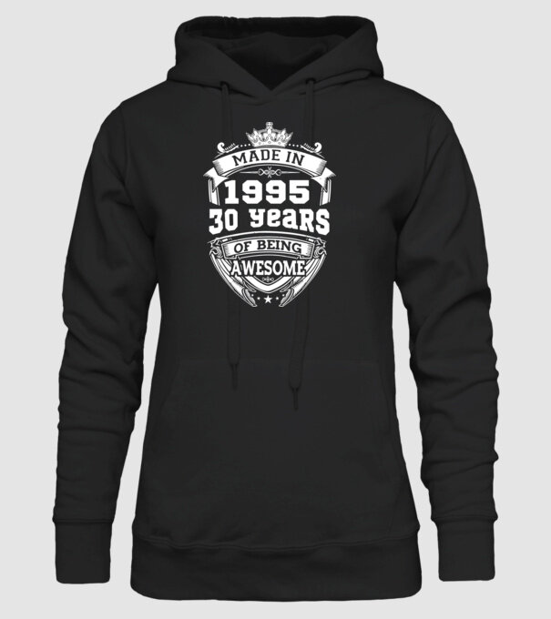Made in awesome 1995 model negru pe tricou