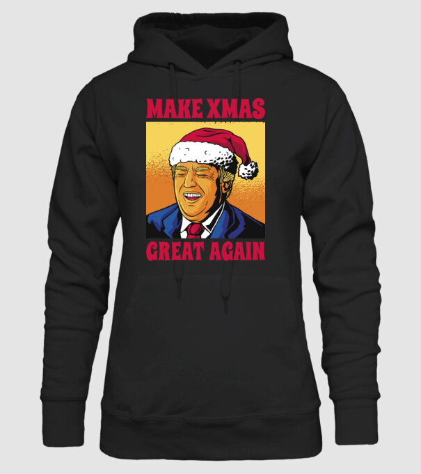 Make Xmas great again model negru pe tricou