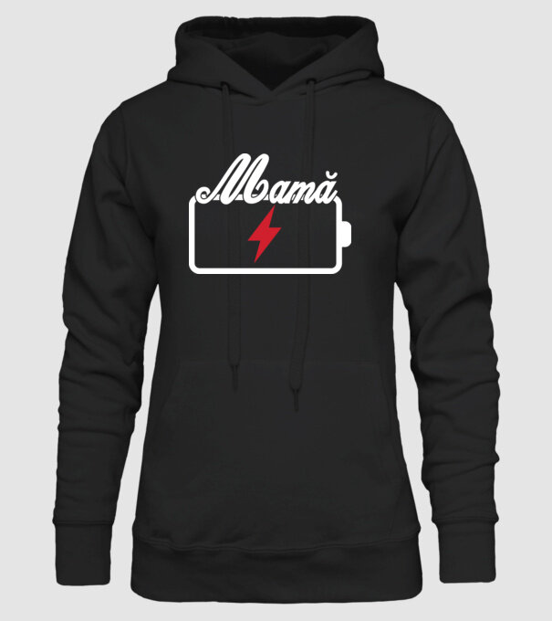 Mamă la încărcat model negru pe tricou