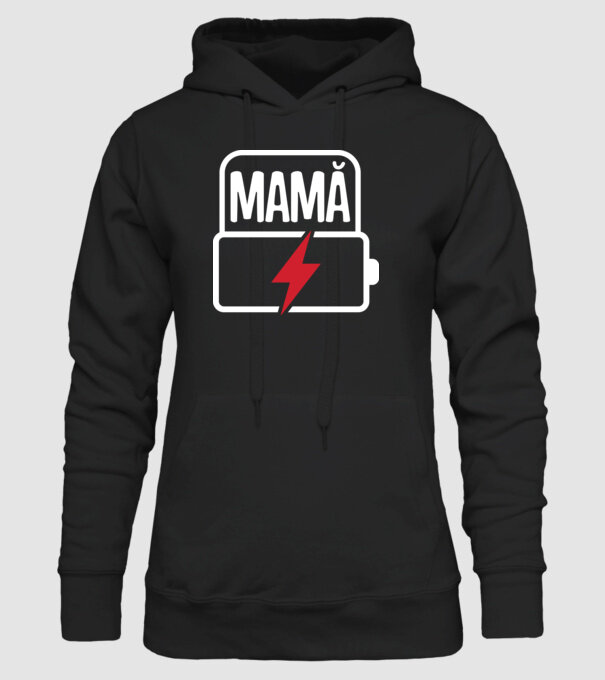 Mamă la încărcat model negru pe tricou