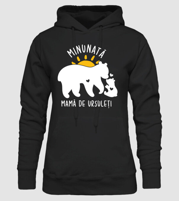 Minunată mamă de ursuleți model negru pe tricou