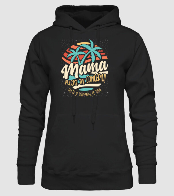 Mama Plecat în concediu model negru pe tricou