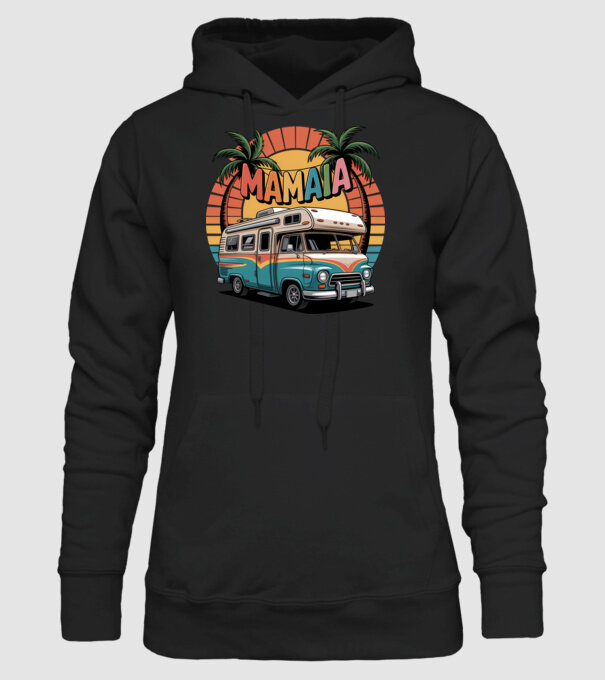 MAMAIA model negru pe tricou