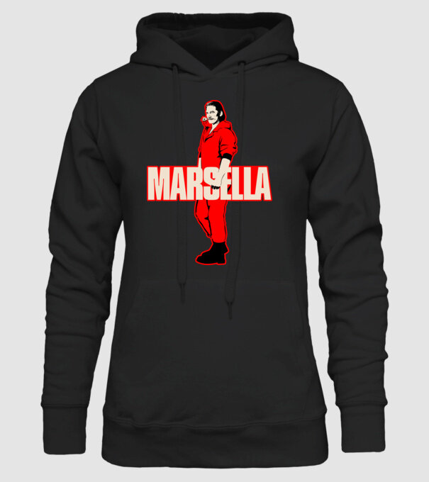 mareille la casa de papel model negru pe tricou