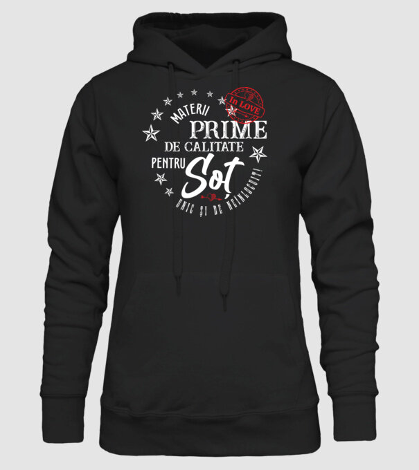 Materii prime de calitate pentru soț model negru pe tricou