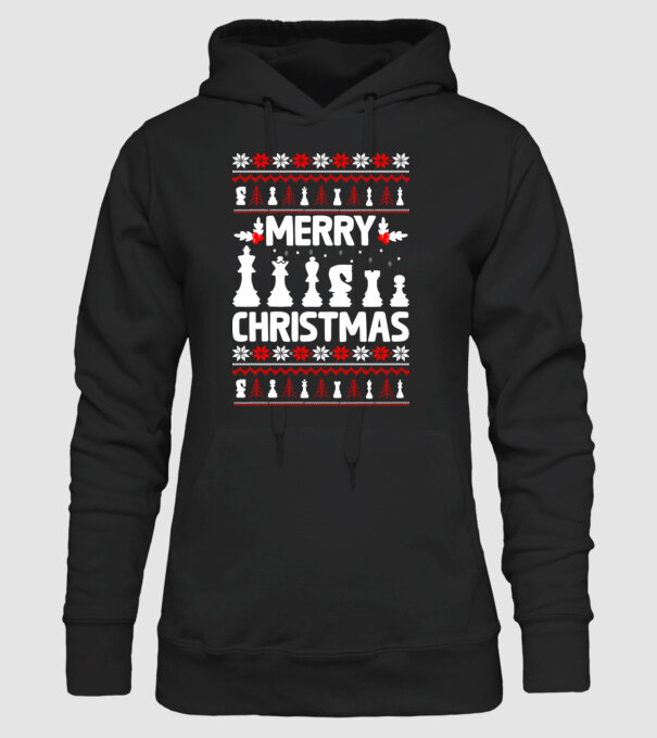 merry chessmass 2 model negru pe tricou