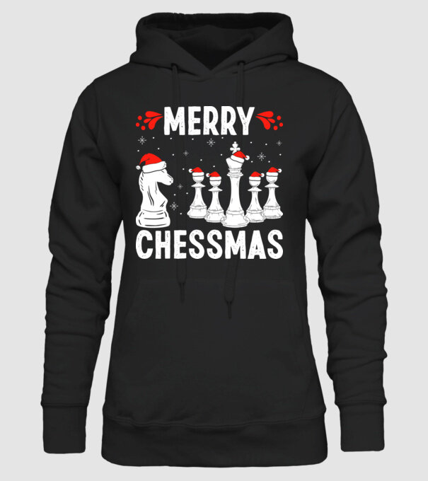 merry chessmass model negru pe tricou